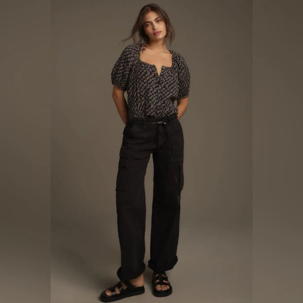 NWT Size XS (P2P 19.5") - Pilcro Puff-Sleeve Gauze Blouse (100% Cotton) - Picture 5 of 16